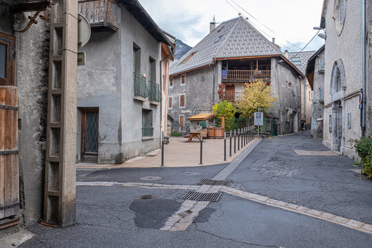 Street view in old part of the city of Briancon, France