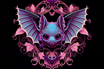 Generative AI abstract render of a bat - Powered by Adobe
