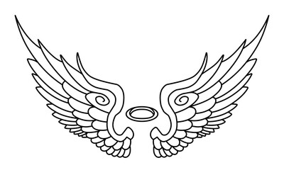 Free vector angel wings line art style
