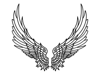 Free vector angel wings line art style