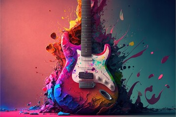 Digital illustration about guitar.