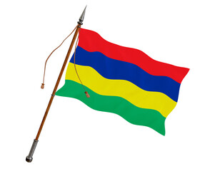 National flag of Mauritius. Background  with flag of Mauritius.
