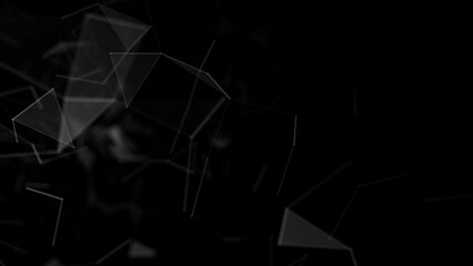 Abstract plexus geometry background. Digital technology network connection concept. 3D rendered illustration.