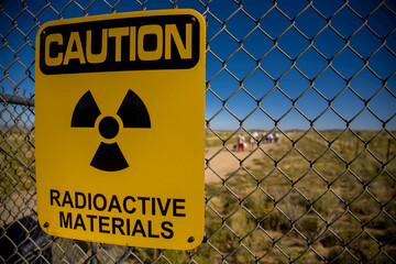 Sign warning of radioactive materials at the Trinity Site.