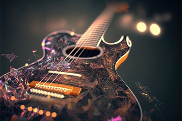 Obraz na płótnie Canvas Digital illustration about guitar.