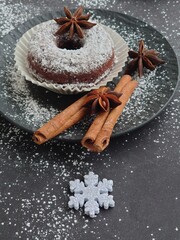 Schokoladendonuts im Winter