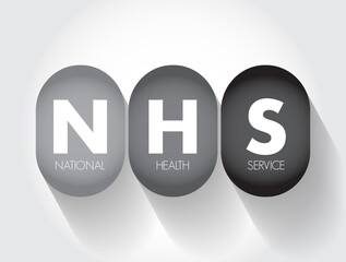 NHS National Health Service - comprehensive public-health service under government administration, acronym text concept background