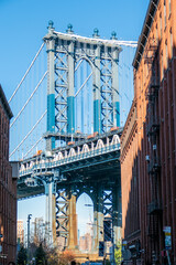 Dumbo Manhattan Bridge View, Brooklyn New York City. Beautiful viewpoint of Manhattan.