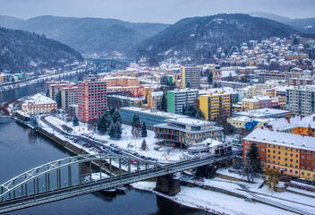 Decin, Czechia - December 12, 2022: centre of city