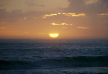 Waves at sunset in the Atlantic Ocean.; Cape Hatteras, North Carolina.