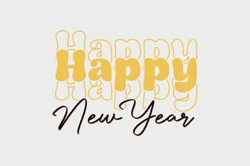 Happy New Year Typography T shirt Design