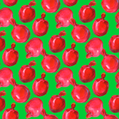 pattern with ripe red pomegranates for design, textile, wallpaper
