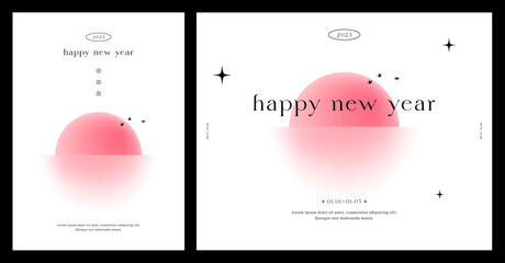 2024 Happy new year. 3d template in glassmorphism style. Horizontal Website screen with glass overlay effect isolated on abstract background. Transparent glass plate. Trendy vector illustration. - 554947377