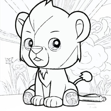 Vector illustration of a Baby Lion
