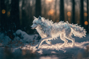wolf in winter digital painting