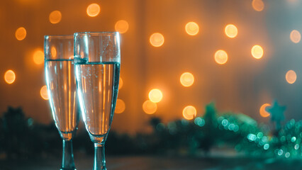 Glasses of Champagne for new year eve