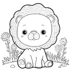 Vector illustration of a Baby Lion