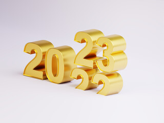 2023 happy new year, 3d render