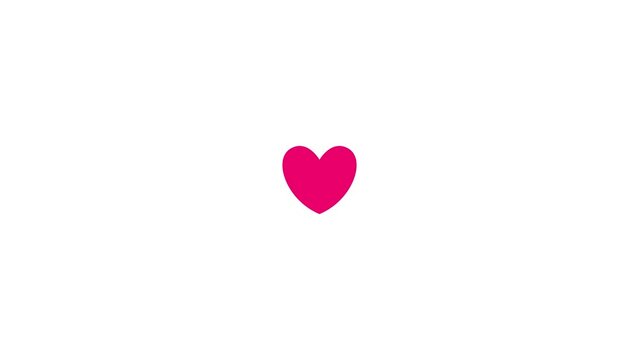 Heart beat animation. Abstract color heart on white background. Asset for icon valentine's day, anniversary, mother's day, marriage, sticker motion. Seamless loop 4k video.