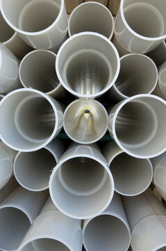 Racks full of PVC pipe; Lincoln, Nebraska, United States of America