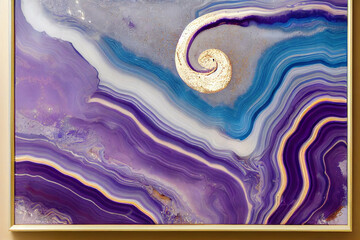 Marble in violet and purple colors . Painting was painted on high quality paper texture to create smooth marble background pattern of ombre alcohol ink .