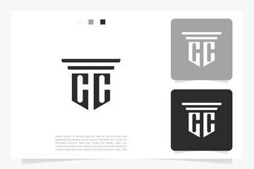 Initials law firm logo with letter cc - obrazy, fototapety, plakaty