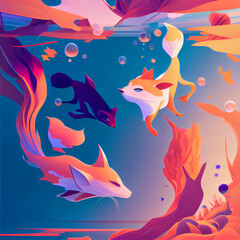 Obraz premium Colourful Animal Gradients