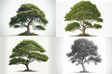 4 alberi - obrazy, fototapety, plakaty