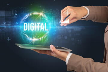 Close-up of a touchscreen, new tech concept