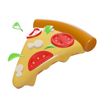3d rendering. pizza on a white background