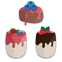 Ice cream set. Design elements.