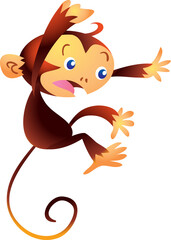cute monkey mascot cartoon