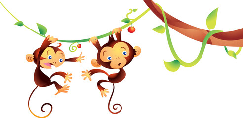 Obraz na płótnie Canvas cute monkey mascot cartoon