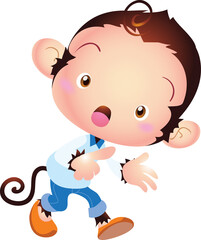 cute monkey mascot cartoon