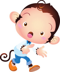 Fototapeta premium cute monkey mascot cartoon