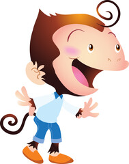 cute monkey mascot cartoon