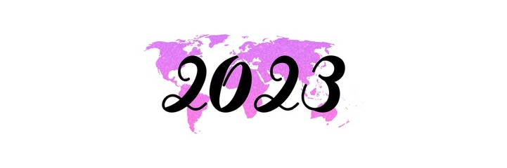 2023 Happy New Year text design, logo lettering numbers,  Holiday greeting card design.