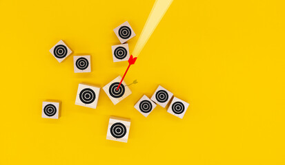 Fototapeta premium The concept of hitting a target with an arrow