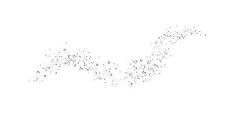 Wavy crumbs silver texture. Silverish glitter sand. Png