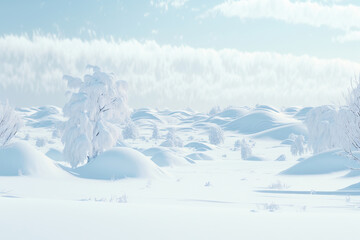 Naklejka na ściany i meble winter landscape with trees,trees in the snow,snow covered trees