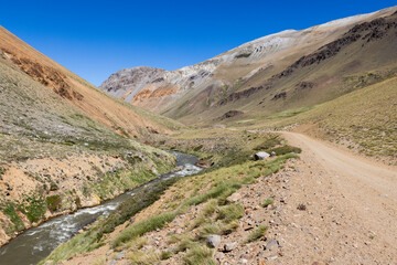 Landscape at Paso Vergara - crossing the border from Chile to Argentina while traveling South America