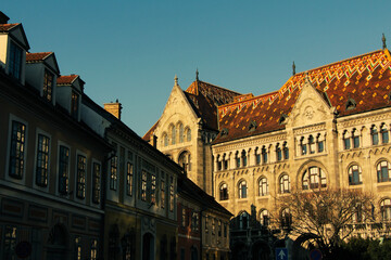 different buildings and facades