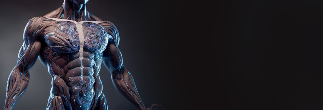 Human bionic body created with Generative Ai technology