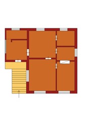 Blueprint house floor plan. Modern house plan. Apartment plan concept. Isometric floor plan. Reading floor plan.