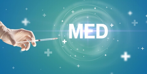 Obraz na płótnie Canvas Syringe needle with virus vaccine