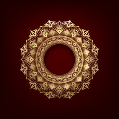 Mandala design in golden color