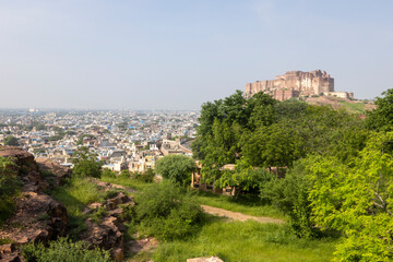 Fototapeta na wymiar Mehrangarh Fort and Jodhpur view (Rajasthan, India).