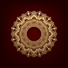 Mandala design in golden color