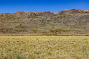 Fototapeta na wymiar Landscape at Paso Vergara - crossing the border from Chile to Argentina while traveling South America