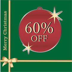 60 percent off tag for christmas sales